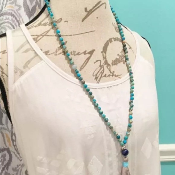 Imperial jasper mala gemstone necklace RE-ENERGIZE - Picture 6 of 9